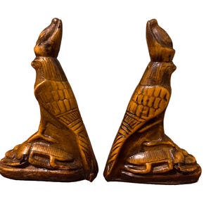 Horus Falcon Figurine Pair – Handmade Egyptian Falcon Statues – God Horus Decor – Ancient Symbol of Protection – Collector’s Set