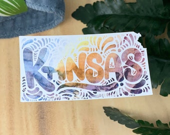 Beautiful Skies Kansas Vinyl Sticker | Die Cut Sticker, Water Bottle Sticker, Journal Decal, Computer Decal