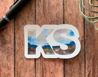 Skyscape KS Kansas Sticker | Die Cut Sticker, Water Bottle Sticker, Journal Decal, Computer Decal
