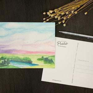 Cartolina di Spring Pond / Prairie Art, Kansas, Prairie Fields, Flint Hills, Artisan Prairie