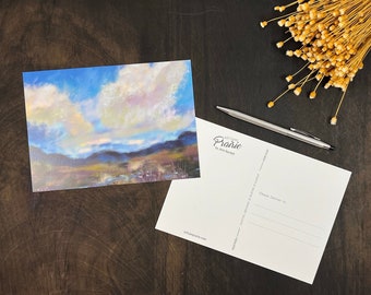 Beautiful Sky Postcard | Prairie Art, Kansas, Prairie Fields, Flint Hills, Artisan Prairie