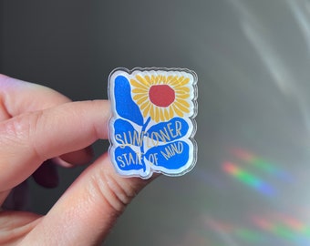 Sunflower State of Mind Kansas Acrylic Pin | Artisan Prairie