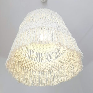 Makramee Kronleuchter Boho Dekor, Makramee Lampenschirm, Boho Lamp Shade Decor, Kronleuchter Boho Licht, Handgeflochtener Lampenschirm, Hand gewebt