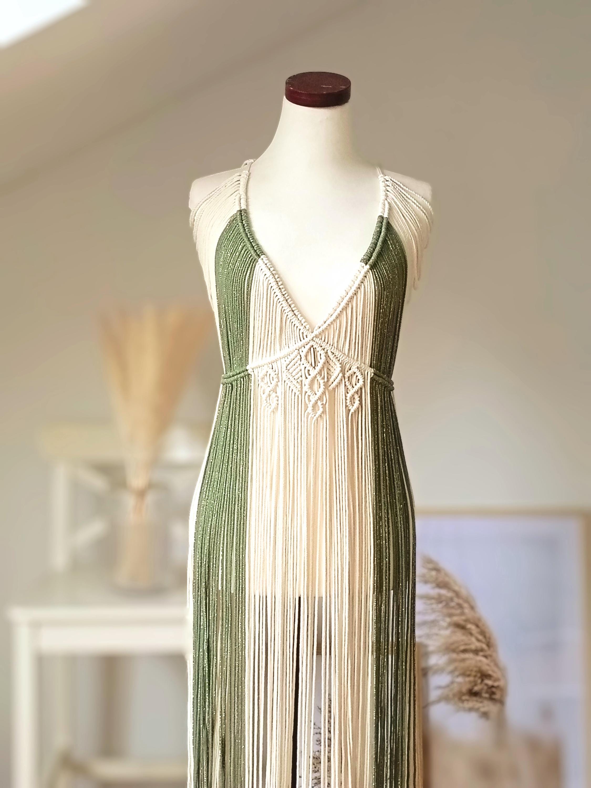 Macrame Bridal Dress: Custom Cotton Festival Outfit - Etsy Macrame Bridal Dress: Custom Cotton Festival Outfit - Etsy