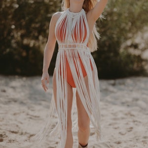 Macrame Fringe Dress: Custom Cotton Beach Cover Up