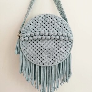 Macrame Fringe Bag: Round Bohemian Handbag