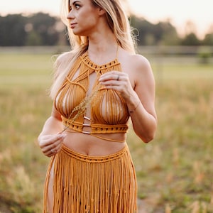 Handmade Macrame Dress Set: Boho Festival Outfit