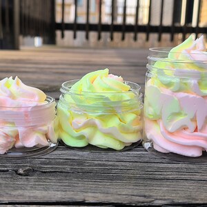 Strawberry Banana Whip Body Butter | Mini Size | Vegan, Moisturizing, Fruity Scented Skincare | Handmade Body Cream