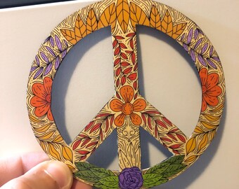 Colorful Peace Sign Magnet for Car Locker or Refrigerator 8 5/8 Inch Mad Mags Colorful Peace Sign Magnet for Car Locker or Refrigerator 8 5/8 Inch Mad Mags