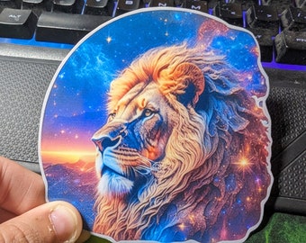 4K Cosmic Lion Car/Refrigerator Magnet or Sticker