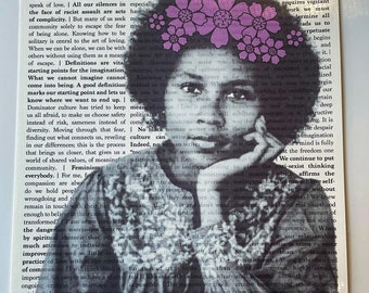bell hooks Flower Crown Quote Print