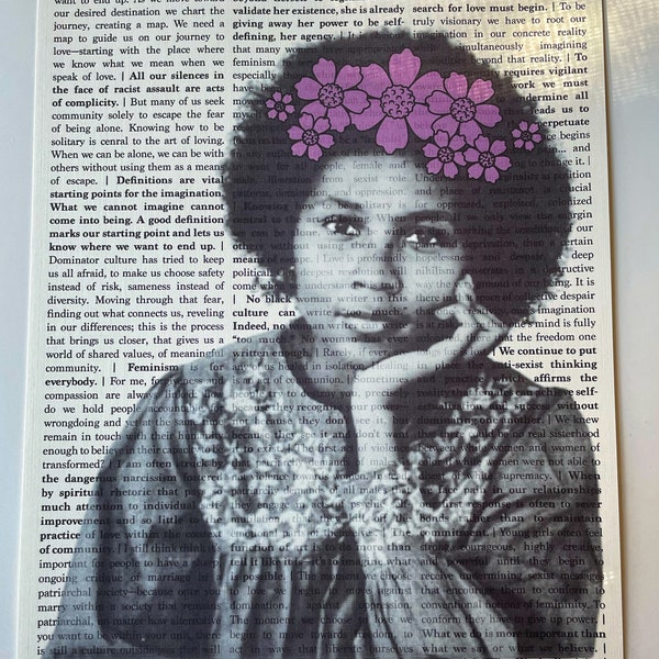 bell hooks Flower Crown Quote Print