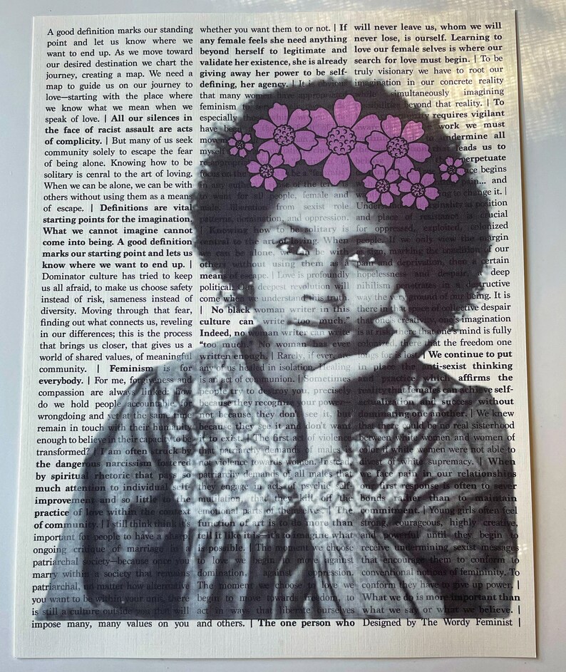 Bell Hooks Flower Crown Quote Print Etsy