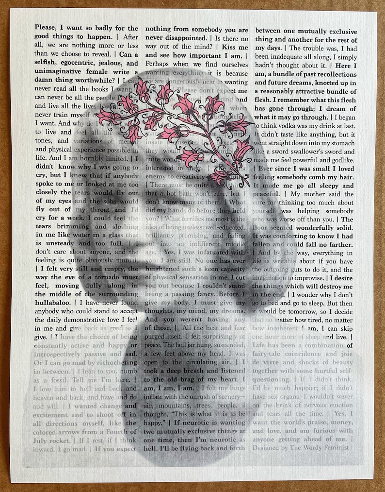 Sylvia Plath Flower Crown Quote Print Etsy