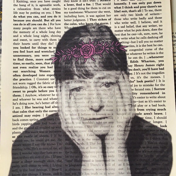 Dorothy Parker Flower Crown Quote Print