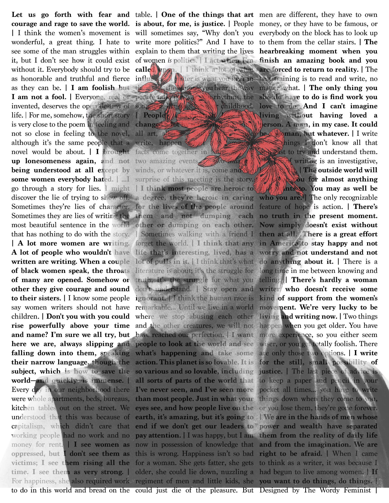 Grace Paley Flower Crown Quote Print Etsy