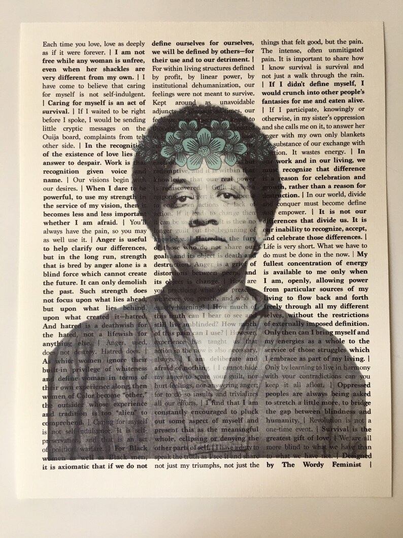 Audre Lorde Flower Crown Quote Print Etsy