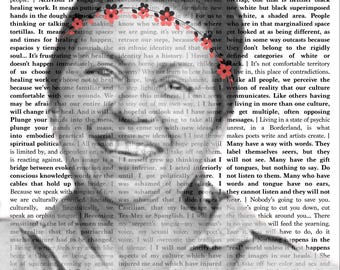 Gloria Anzaldua Flower Crown Quote Print