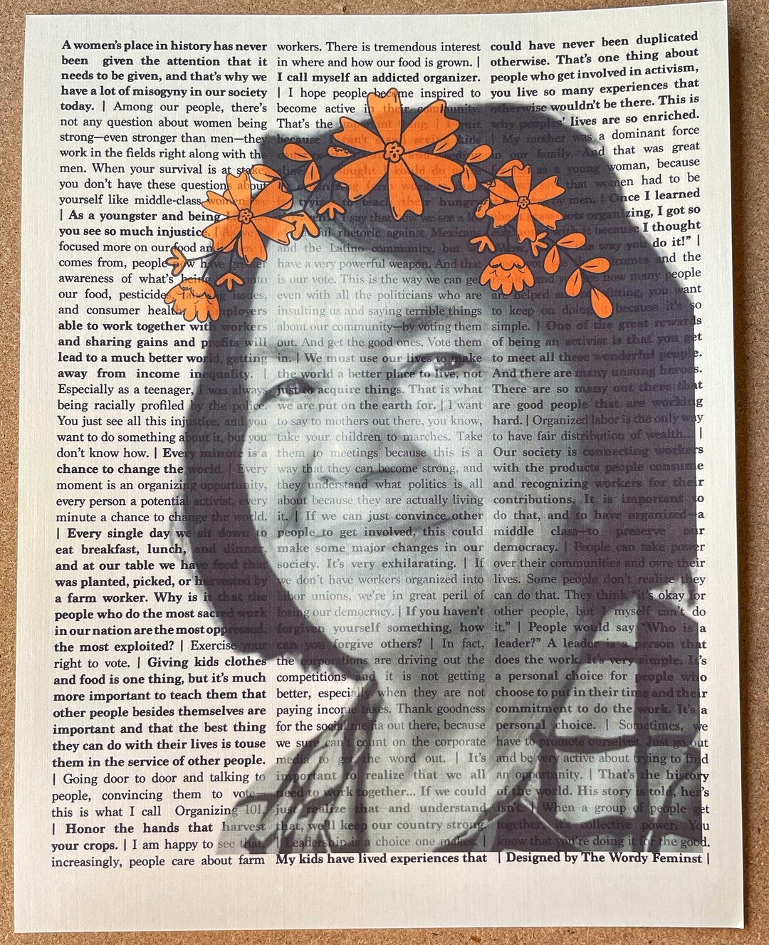 Dolores Huerta Flower Crown Quote Print Etsy
