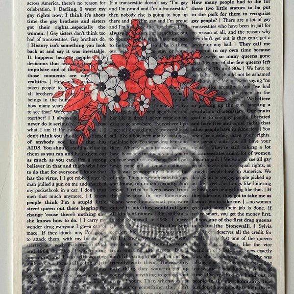 Marsha P. Johnson Flower Crown Quote Print