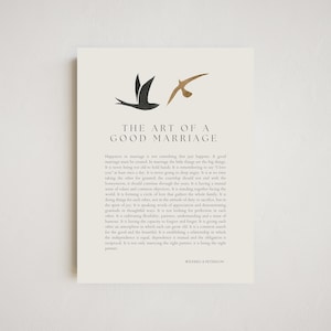 The Art of Marriage Poem | Wedding Gift | DIGITAL DOWNLOAD | Anniversary Gift | Engagement Ideas | House Warming |  Wilfred A Peterson
