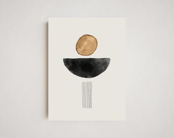 Impression abstraite | Art mural minimaliste moderne | Poster esthétique beige | Décoration d'intérieur neutre | Oeuvre d'art pour le salon | TÉLÉCHARGEMENT NUMÉRIQUE