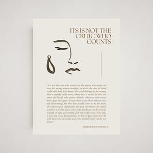 Woman in the Arena Printable Quote | Daring Greatly Home Wall Decor | DIGITAL DOWNLOAD | Theodore Roosevelt | Man in the Arena | Office
