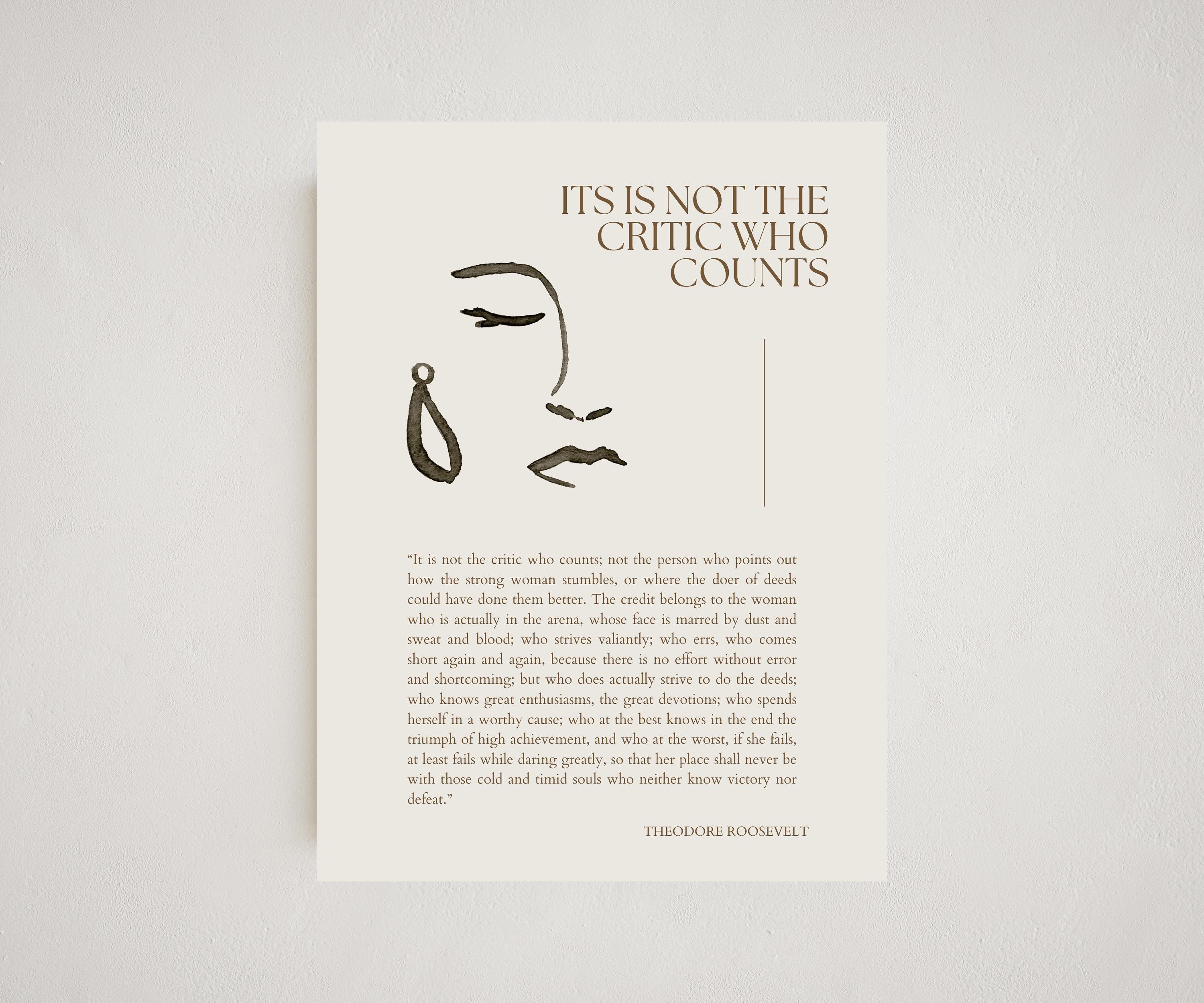 Woman in the Arena Printable Quote | Daring Greatly Home Wall Decor | DIGITAL DOWNLOAD | Theodore Roosevelt | Man in the Arena | Office