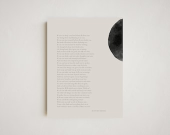 If Poem | Rudyard Kipling Print | DIGITAL DOWNLOAD | Inspirational Wall Art | Inspirational Poetry | Poetry Print | Wall Decor | Modern