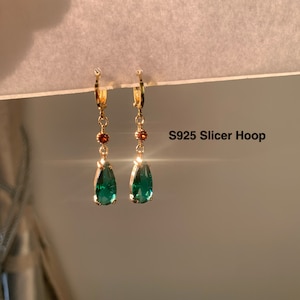 JOJOXIN Real Slier S925,a set 14k gold  crystal howl earrings Not allergic Sophie earrings