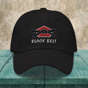 Martial Arts Black Belt Dad Hat, Embroidered Cap, Aikido, Judo, Taekwondo, Karate, Jiu-Jitsu, BJJ, Kung Fu, Krav Maga, Gift, Mens, Womens