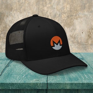 Monero Trucker Cap, XMR Coin Embroidery Crypto Hat, Monero Hodler Christmas Gift, Investing Hats, Crypto Trader Birthday Gift, XMR Miner Hat