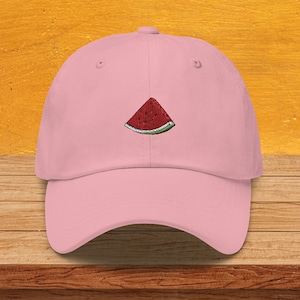 Watermelon Dad hat, Embroidered Juicy Melon Baseball Cap, For Men, For Women, Summer Mood, Minimalist Hats, Hats With Food, Everyday Hat