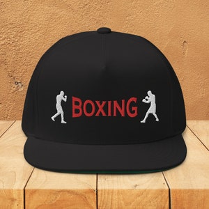 Boxing Flat Bill Cap, Embroidered Boxing Hat, Boxer Gift, Martial Arts Gifts, For Men, For Women, Unisex Style, Fighter Gift, Boxing Legends