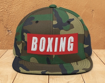 Embroidered Boxing Snapback Hat: Martial Arts Apparel