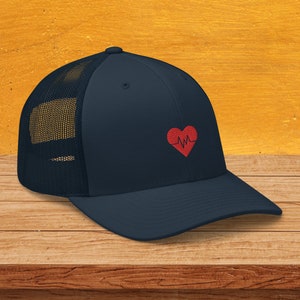 Krankenschwester Trucker Mütze, Herzschlag Bestickte Mütze, Krankenschwester Geschenk, Medizin Student Geschenk, Chirurg, Chirurg, Cardiologist Geschenk, EMT