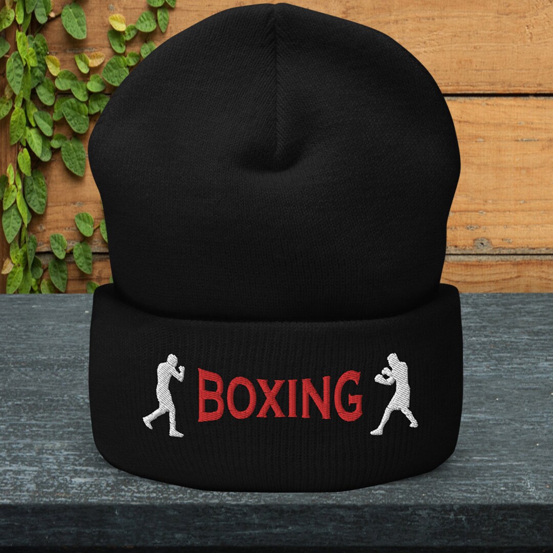 Boxing Cuffed Beanie, Embroidered Hat, Boxer Gift, Martial Arts, for ...