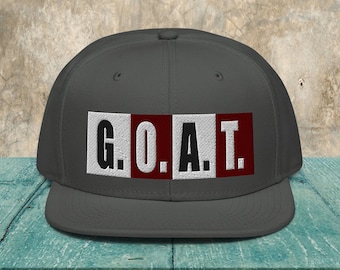 GOAT Embroidered Snapback Hat: Greatest Of All Times Baseball Cap