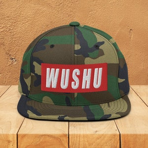 Wushu Snapback Hat, Embroidered Wushu Cap, Mens, Womens, Martial Arts Hat, Wushu Gifts, Wushu Apparel, Martial Arts Gifts, Wushu Accessories