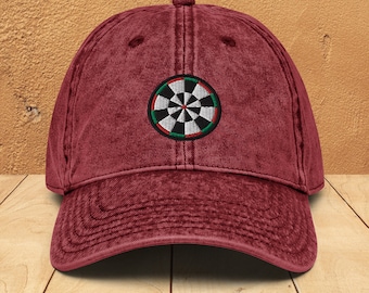 Darts Vintage Cap, Embroidered Dartboard Hat, Target Dad Hat Retro Style, Darts Lover Gift, Hat, For Men, For Women, Geek Hats Funny