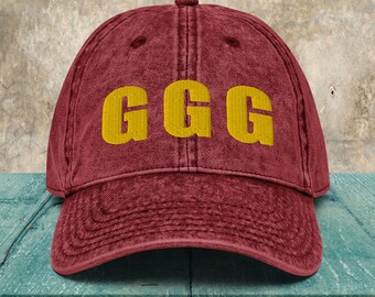 GGG Embroidered Vintage Cotton Twill Dad Hat - Etsy