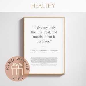 Healthy Affirmation Art Print: Uplifting Quote (Digital Download)