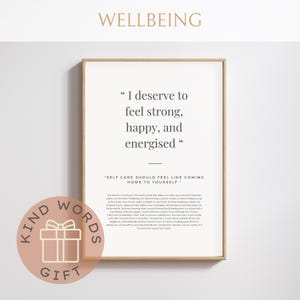 Wellbeing Affirmation Art Print: Uplifting Quote (Digital Download)