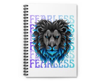 Cuaderno espiral "León intrépido" / Diario rayado "Melena azul"