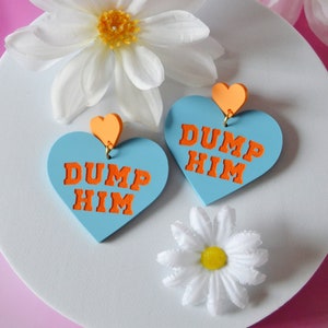 Acrylic Dump Him Celebrity Y2K 2000s Britney Spears Nostalgic Heart Earrings