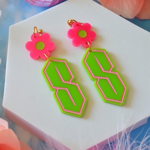 Acrylic 90s Cool Swag S Drawing Trendy 1990s Retro Nostalgia Statement Earrings