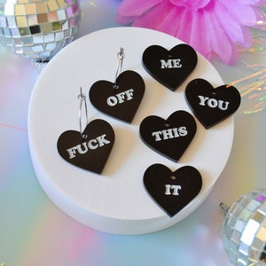 Acrylic Choose Your Own F*cking Adventure Huggie Mix-n-Match Funny Parody Heart Hoops