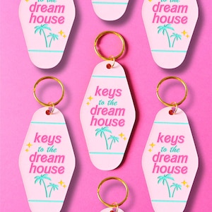 Acrylic Keys to the Dream House Doll-Inspired Parody Retro Motel Keychain