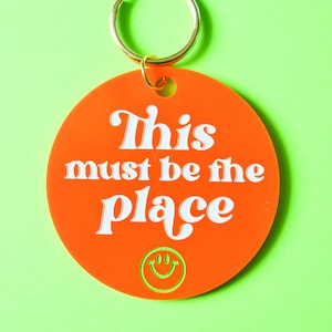 Acrylic This Must Be The Place Talking Heads Retro-Style Keychain Keyring
