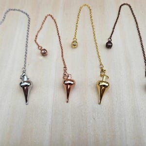 Raindrop dowsing pendulum in rose gold, bronze, silver, gold color